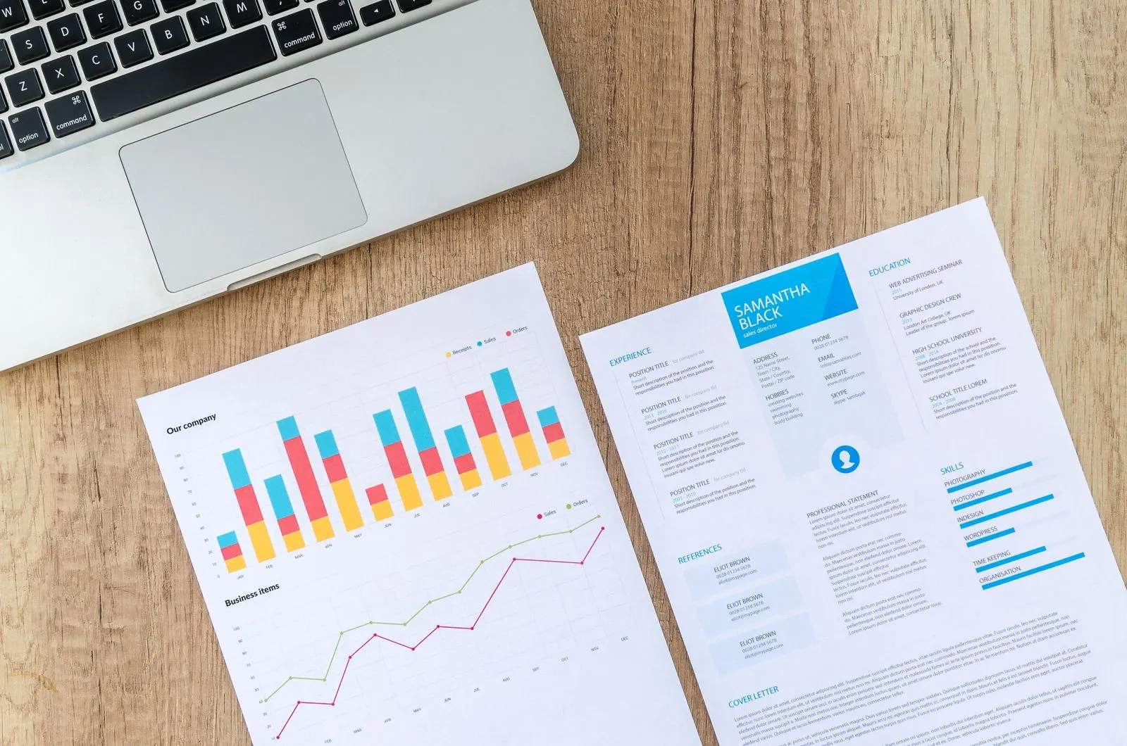 Abstract financial data and budget planning visualization